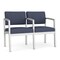 Lesro Lenox Steel 2 Seater with Center Arm, Denim (Blue) Seat, Denim Back, 43.5 W 24.5 L 32 H LS2103 - alternate 1